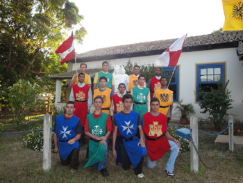 Jovens no acampamento de carnaval promovido pela ADF e a Ação Jovem Pela Terra de Santa Cruz