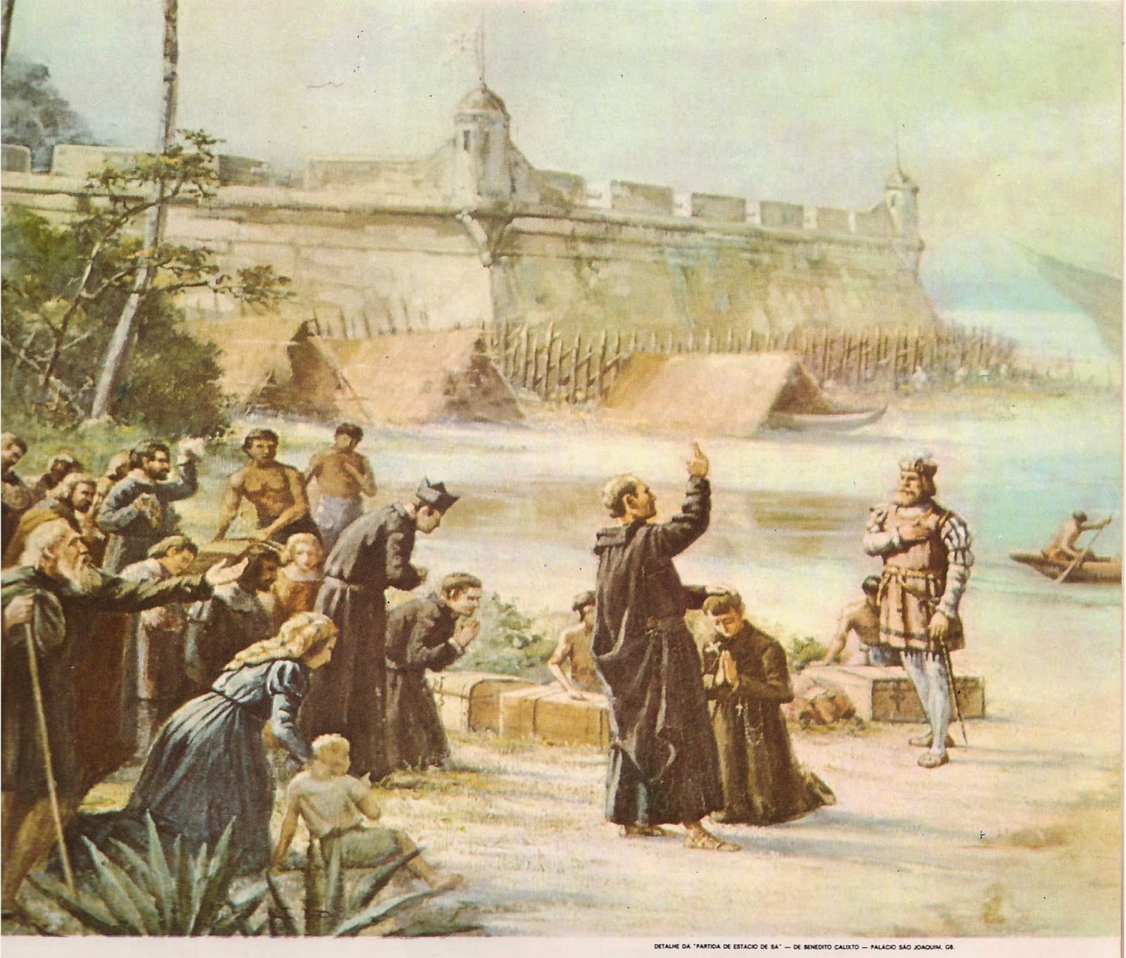 Padre Nóbrega abençoando as tropas, pintura de Benedito Calixto.