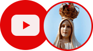 Imagem de Nossa Senhora de Fátima com o Logo do Youtube
