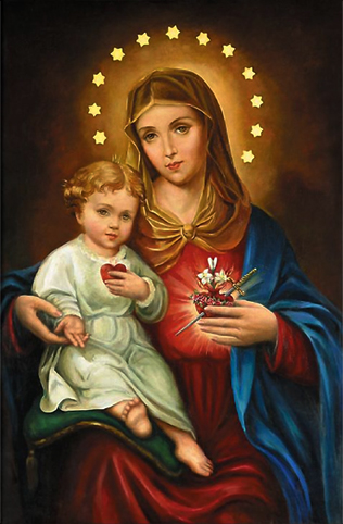 Imaculado Coração de Maria e o Menino Jesus