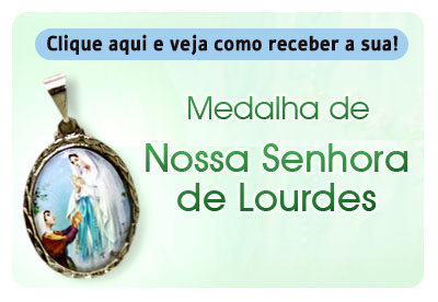 Botão da Medalha de Nossa Senhora de Lourdes 