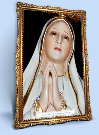 Imagem de Nossa Senhora de Fátima na Moldura